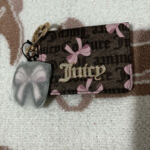 Juicy Couture Brown and Pink Bow Card Holder